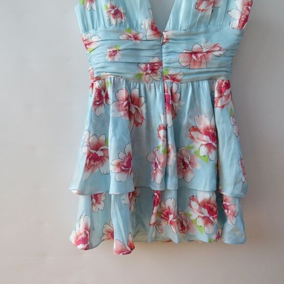 Majorelle Dress Womens Small Dora Blue Floral Surplice Neckline Lightweight - Picture 12 of 13